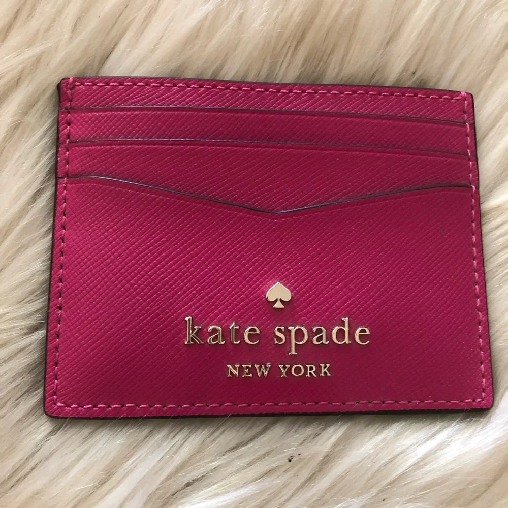 Kate Spade pink leather card case wallet - Picture 1 of 5